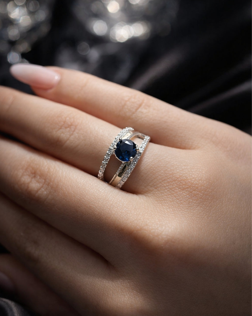 Anillo Doble Aura Zafiro