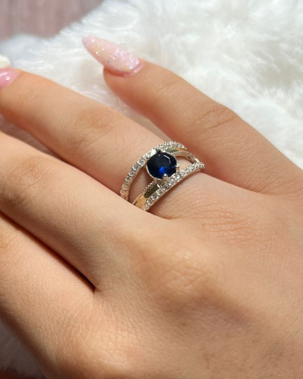 Anillo Doble Aura Zafiro